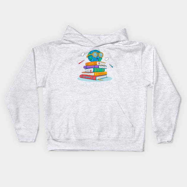 World Book Day Illustration Kids Hoodie by Mako Design 